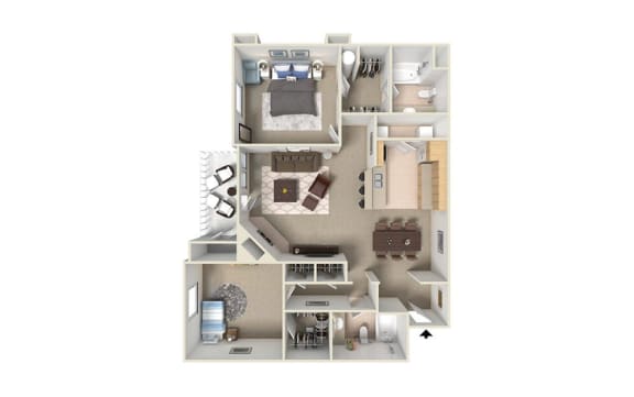 a floor plan of a home with a bedroom and a living room