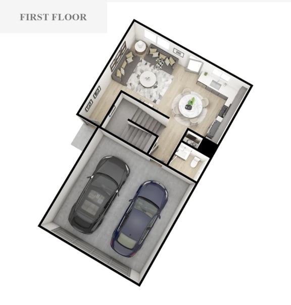 Floor Plan  3D floorplan of an apartment unit