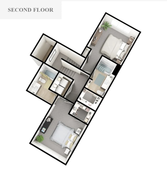 3D floorplan of an apartment unit