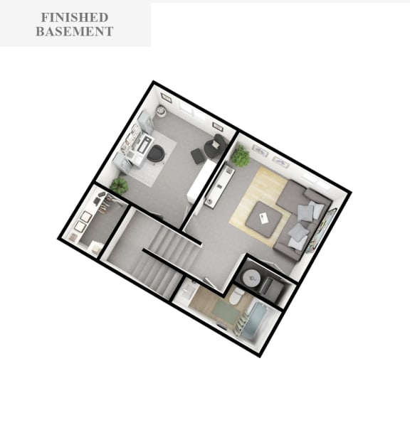 3D floorplan of an apartment unit