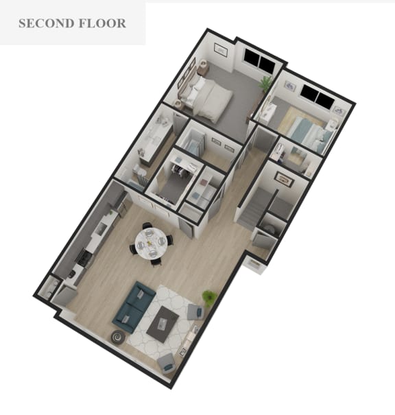 Floor Plan  3D floorplan of an apartment unit