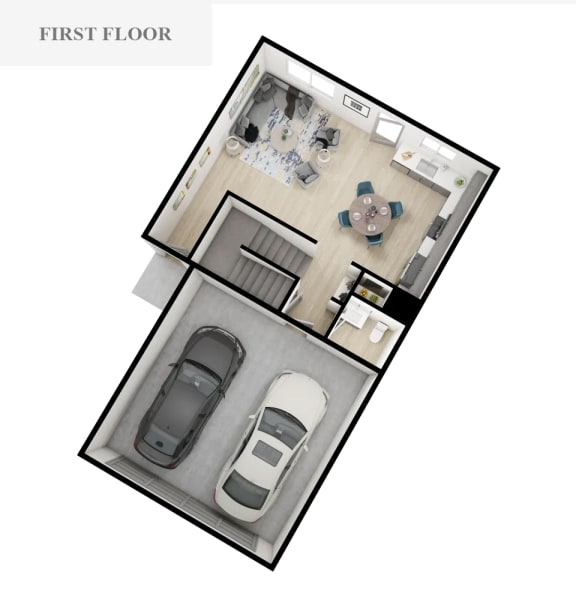 Floor Plan  3D floorplan of an apartment unit