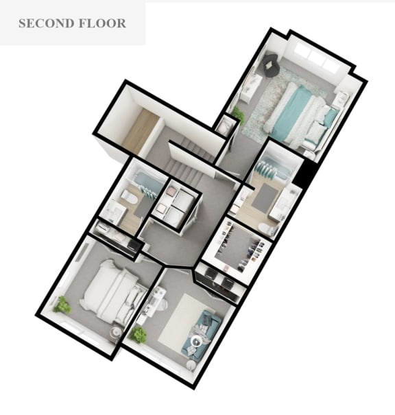 3D floorplan of an apartment unit