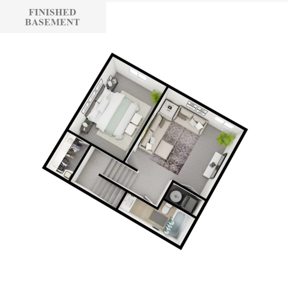 3D floorplan of an apartment unit