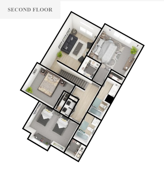 3D floorplan of an apartment unit