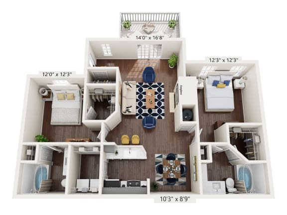 *Renovated Apartment Shown a 1 bedroom floor plan 503 square feet