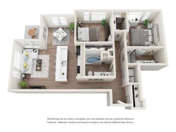 Floor Plan  2x2 J