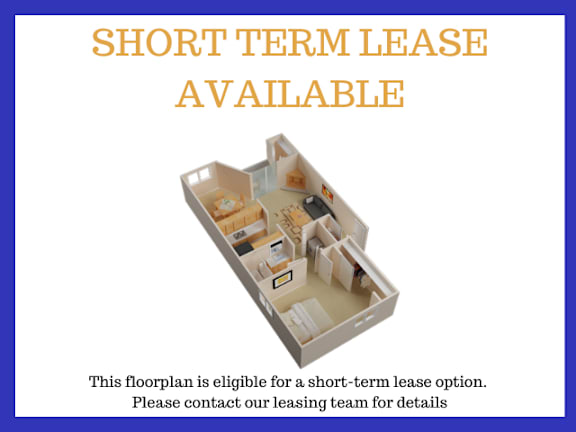 A floor plan is available for a short-term lease.