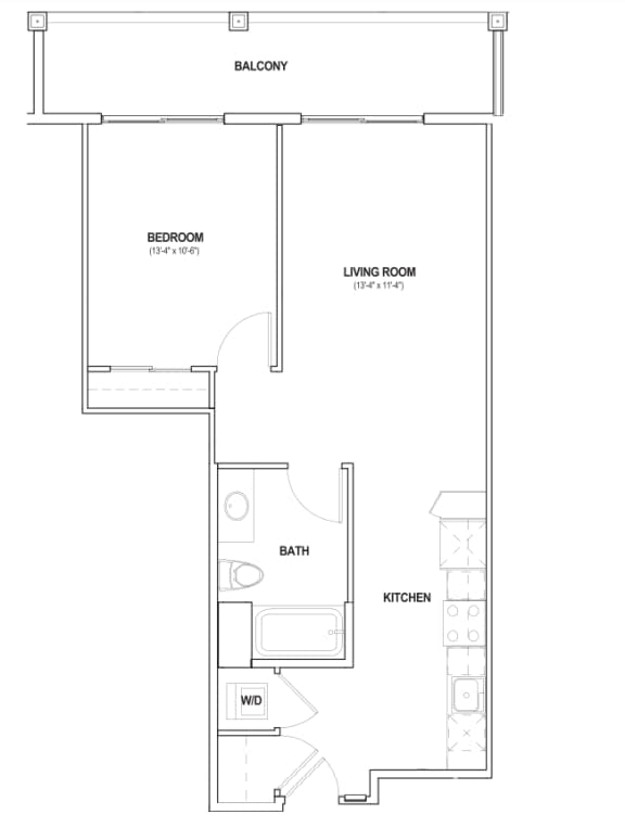 Floor Plan  1A Floor plan at Burano, Long Beach, CA