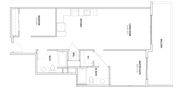 Floor Plan  2d1 floorplan at Burano, Long Beach, CA 90802