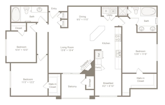 A black and white image of a floor plan for a house.