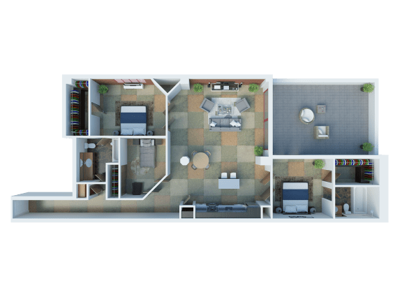C1 Floor Plan 1 bedroom at South Park Lofts, Los Angeles, CA, 90017