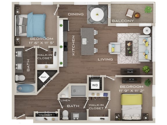 Floor Plan  Two Bedroom