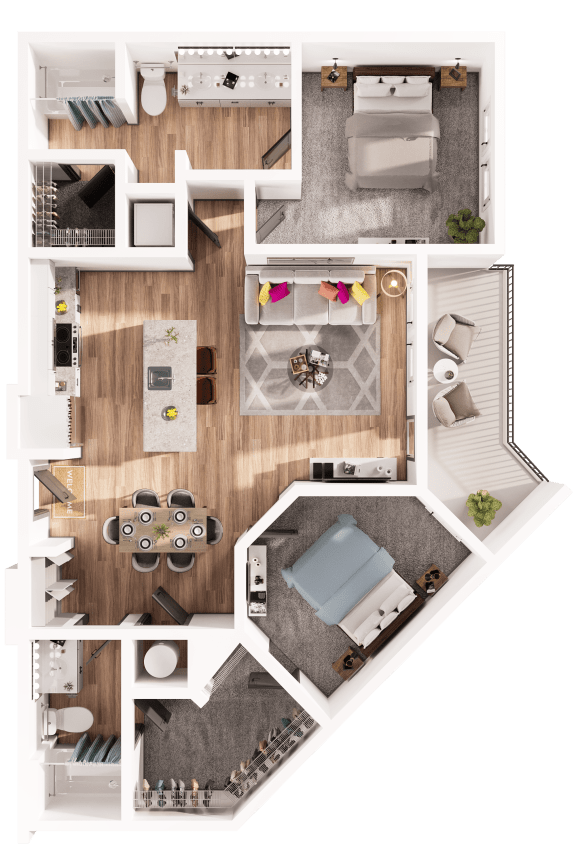 a floor plan of a house with a bedroom and living room