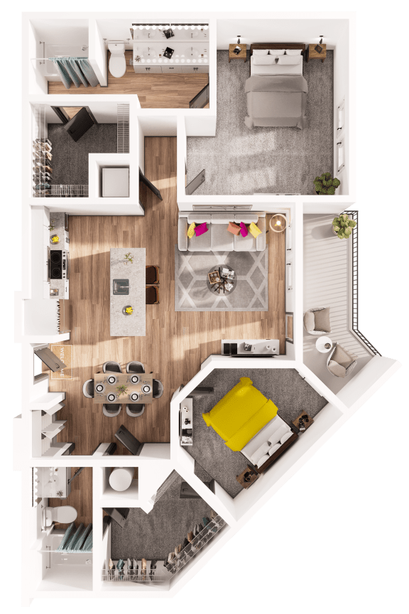 a floor plan of a house with a bedroom and a living room