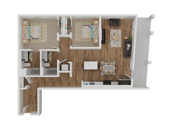 Floor Plan  Two Bedroom Two Bathroom