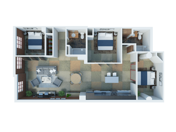 C2 Floor Plan 1 bedroom apartment at South Park Lofts, California, 90017