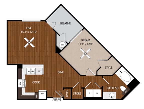 A5 one bedroom one bathroom