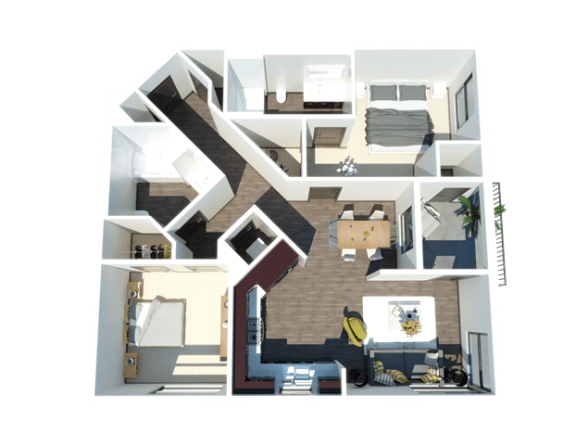 B2 Two bedroom two bathroom