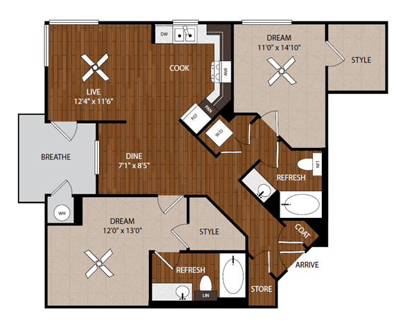 B9 two bedroom two bathroom