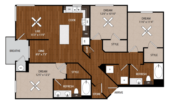 C3 Three bedroom two bathroom