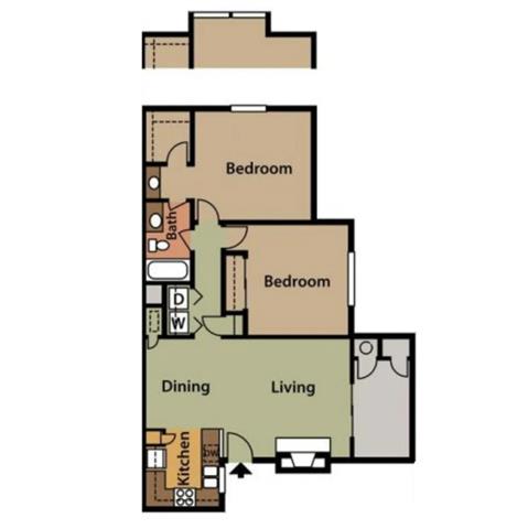 Floor Plan  2 Bedroom | 1 Bathroom
