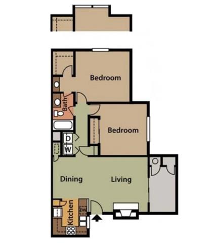 Floor Plan  2 Bedroom | 1 Bathroom