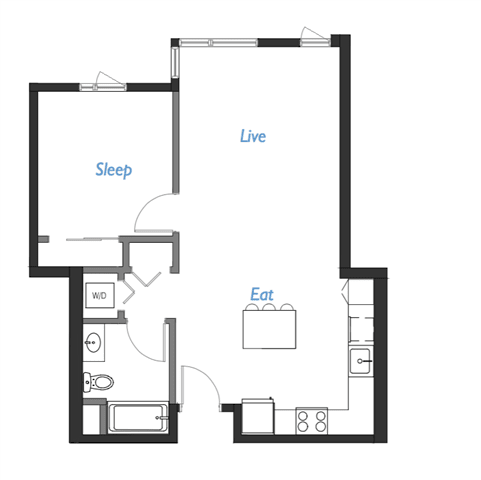 One bedroom one bathroom