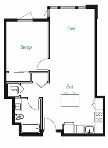 One bedroom one bathroom