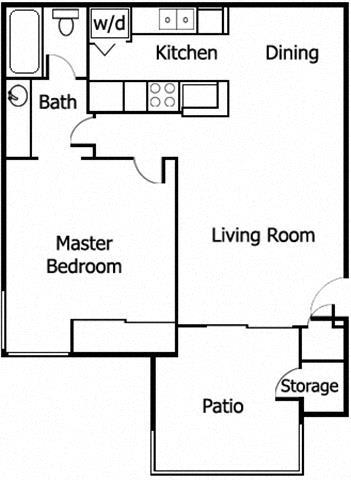 One Bedroom One Bath Floorplan A  at Adagio, La Mesa