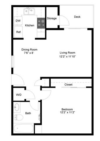 San Remo Floorplan Two Bedroom Two Bath at Central Park, California
