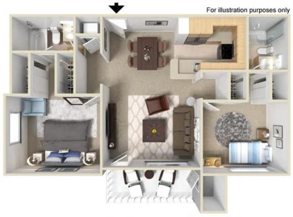 Floor Plan  San Remo Floorplan Two Bedroom Two Bath at Central Park, California