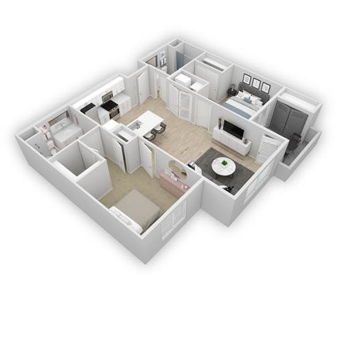 Unit E Floor plan  at Azure, Santa Maria, CA, 93454