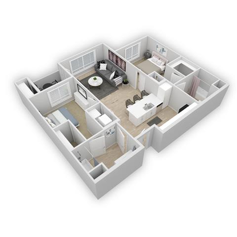 Unit E Floor plan  at Azure, Santa Maria, CA, 93454