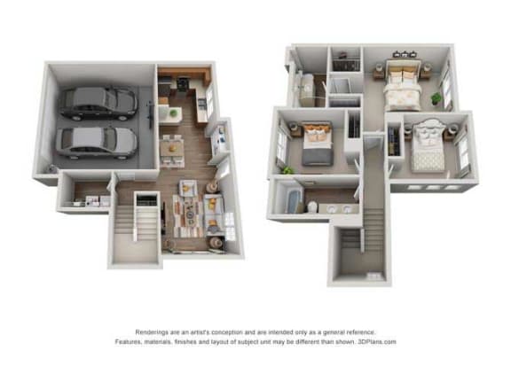 Floor Plan  Burgundy Floor Plan at Montiavo, California