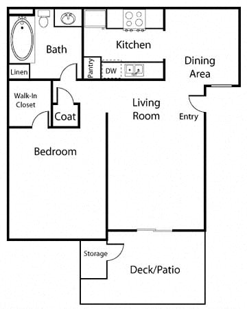 1 Bed 1 Bath Floor Plan at Bella Terra, Vista