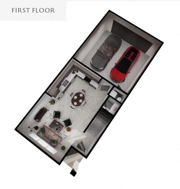 Floor Plan  3D floorplan of an apartment unit