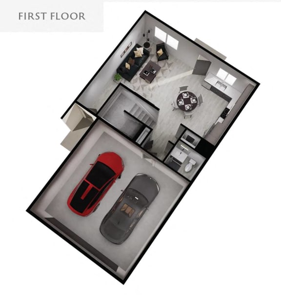 Floor Plan  3D floorplan of an apartment unit