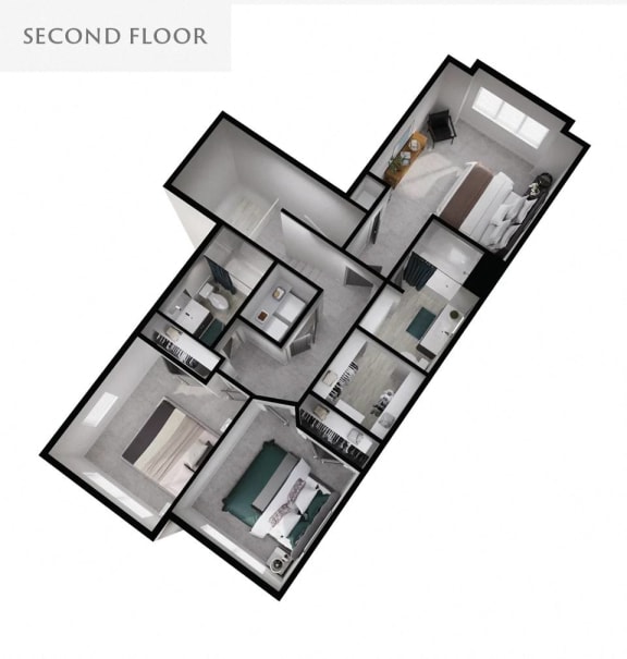 3D floorplan of an apartment unit