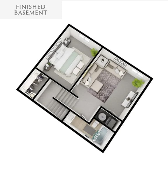 3D floorplan of an apartment unit