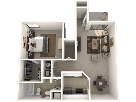 a floor plan of a one bedroom apartment