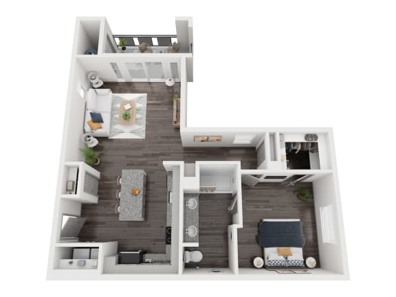 A2 1 bedroom floor plan 830 square feet