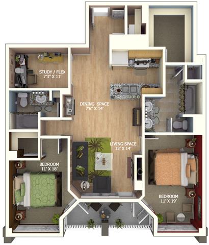 Floor Plan  E3 Floor Plan at 1600 Glenarm Place, Denver, 80202