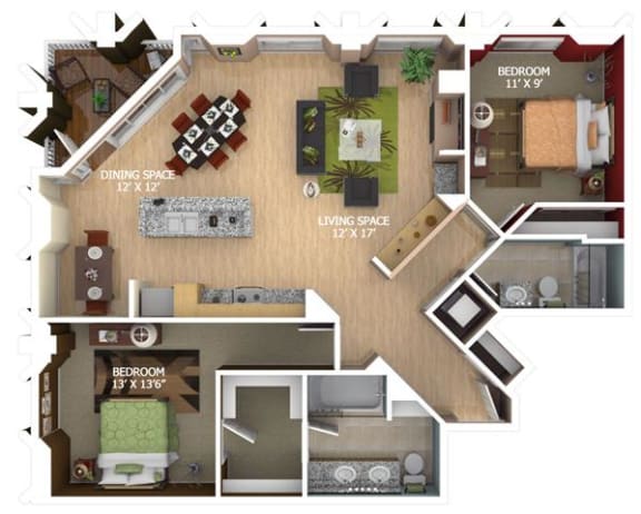 Floor Plan  E5 Floor Plan at 1600 Glenarm Place, Denver, Colorado