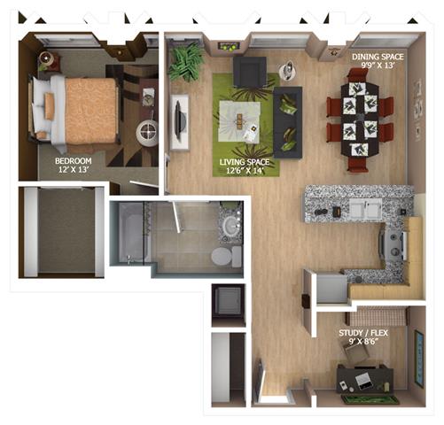 E7 Floor Plan E7 Floor Plan at 1600 Glenarm Place, Colorado