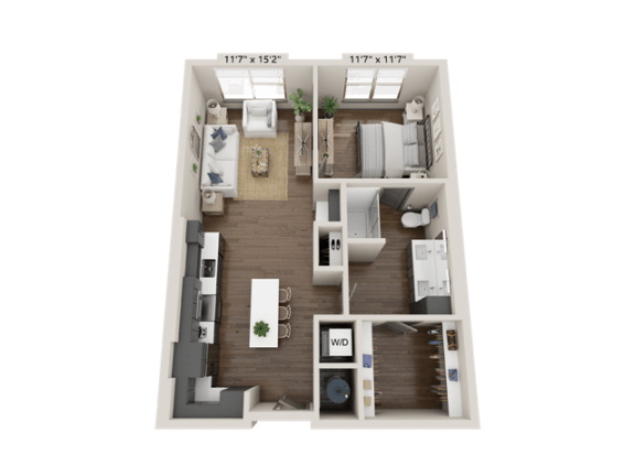Floor Plan  A4-C One Bedroom Floorplan at Novus, Lone Tree