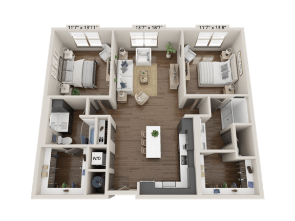 Floor Plan  B2 2 Bedroom Floorplan at Novus, Colorado, 80124
