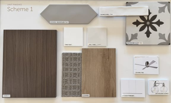 a wall with different types of wood paneling on it