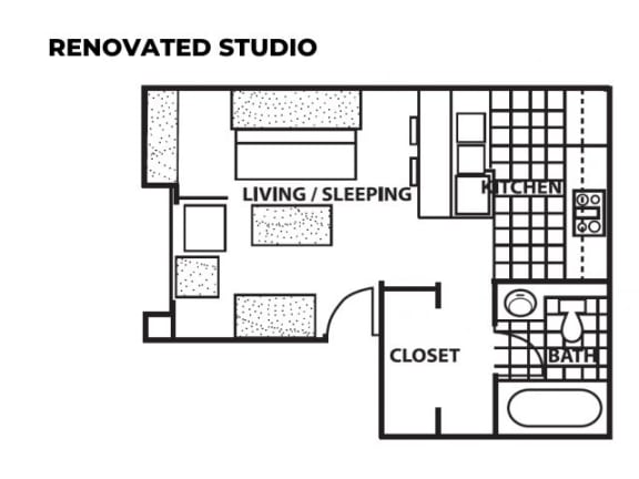 Floor Plan  a floor plan of a room with a bedroom and closet