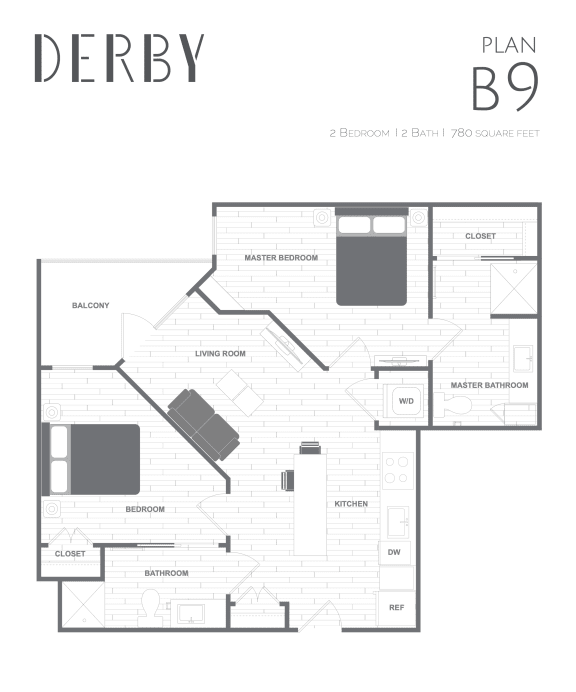 a floor plan of a bedroom apartment